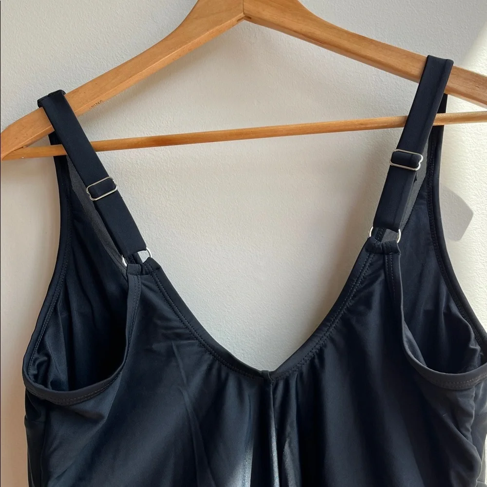 Cupshe Tummy Control Mesh Sheer V Neck Adjustable‎ Wide Straps Cheeky One Piece